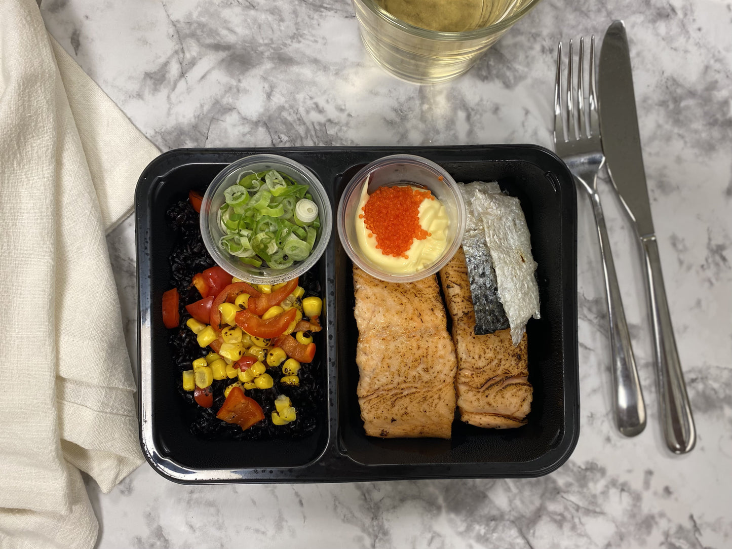 Torched Salmon with Black Rice